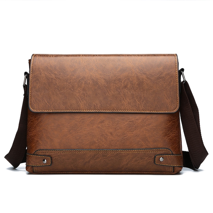 Geanta laptop 13 inch, impermeabila, design multifunctional, culoare khaki, pentru birou si ocazii de afaceri