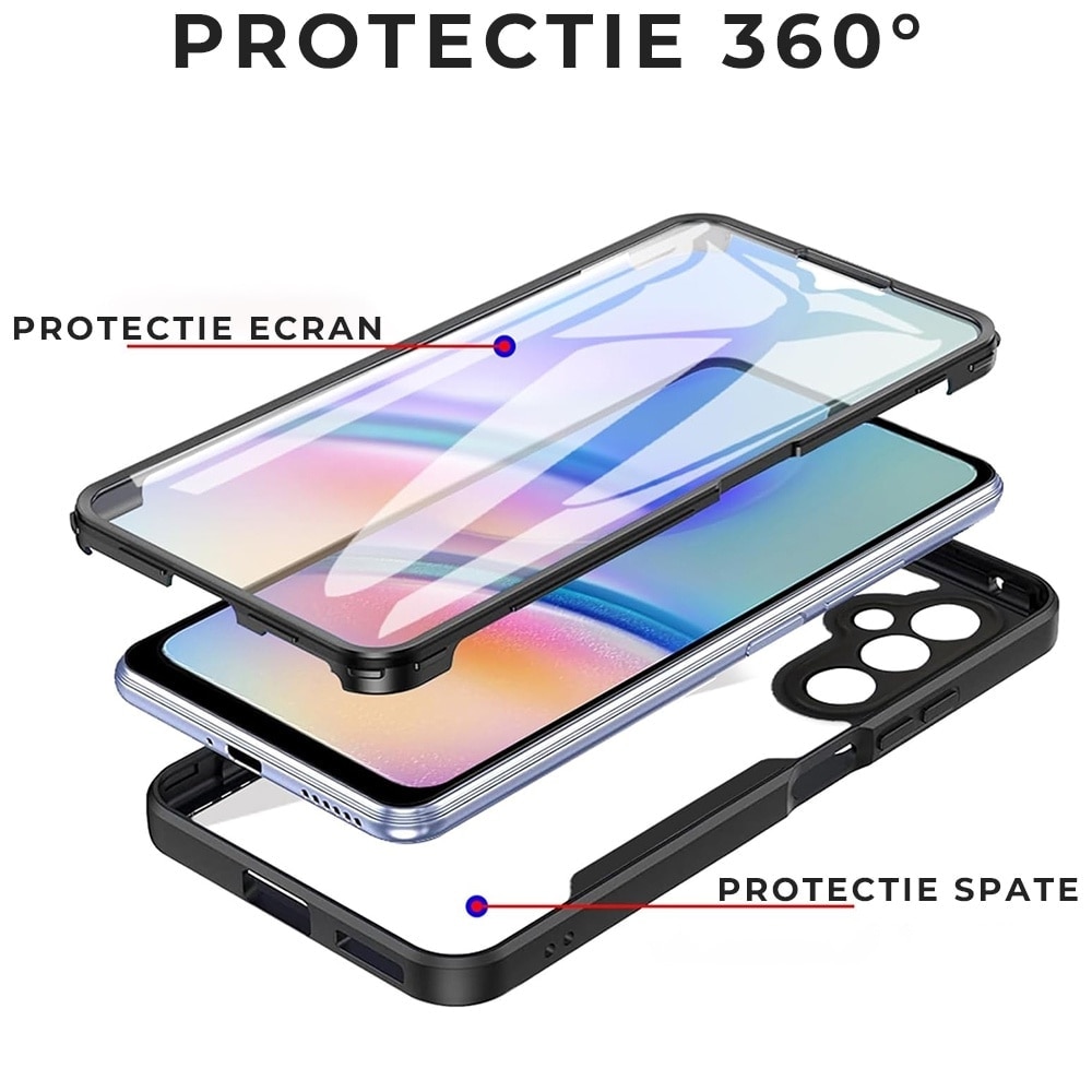 Husa pentru Samsung Galaxy A26 5G DaDen® ColorVerse 360, Antisoc, Protectie completa spate-ecran, Albastru inchis