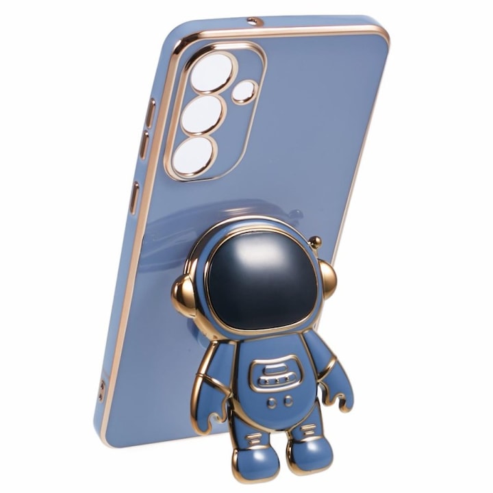 Husa Telefon 2in1, Flippy, Compatibila Samsung Galaxy S21 FE, Carcasa TPU cu Suport Inclus Tip Astronaut, Protectie Camere, Albastru