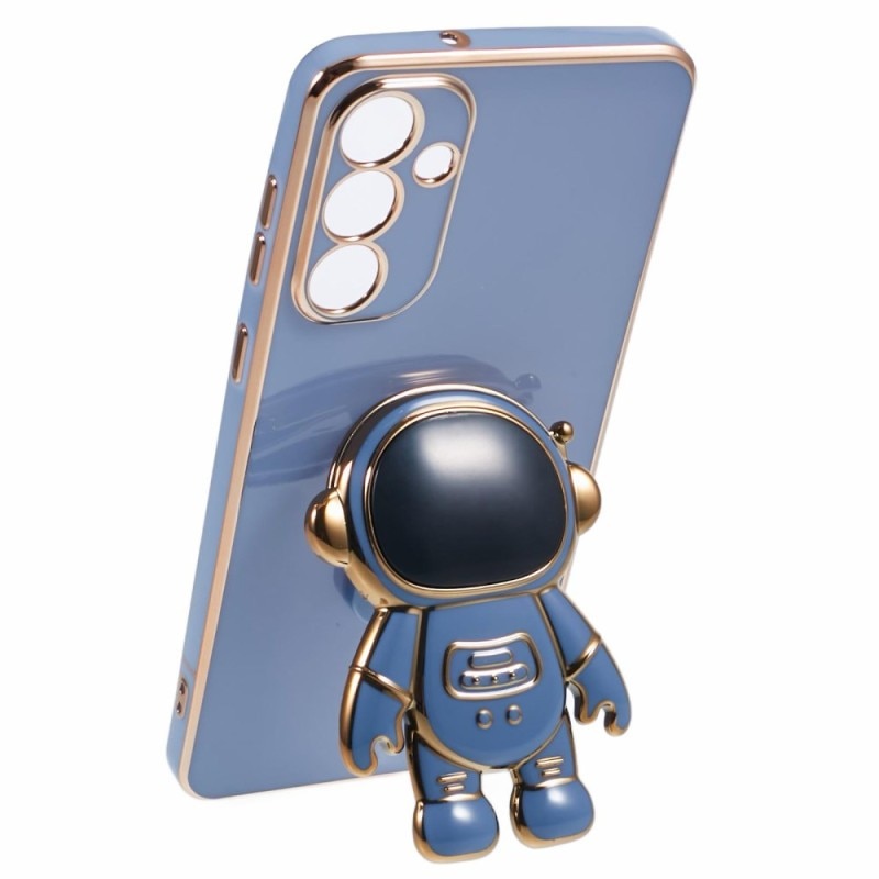 Husa Telefon 2in1, Flippy, Compatibila Samsung Galaxy S21 FE, Carcasa TPU cu Suport Inclus Tip Astronaut, Protectie Camere, Albastru