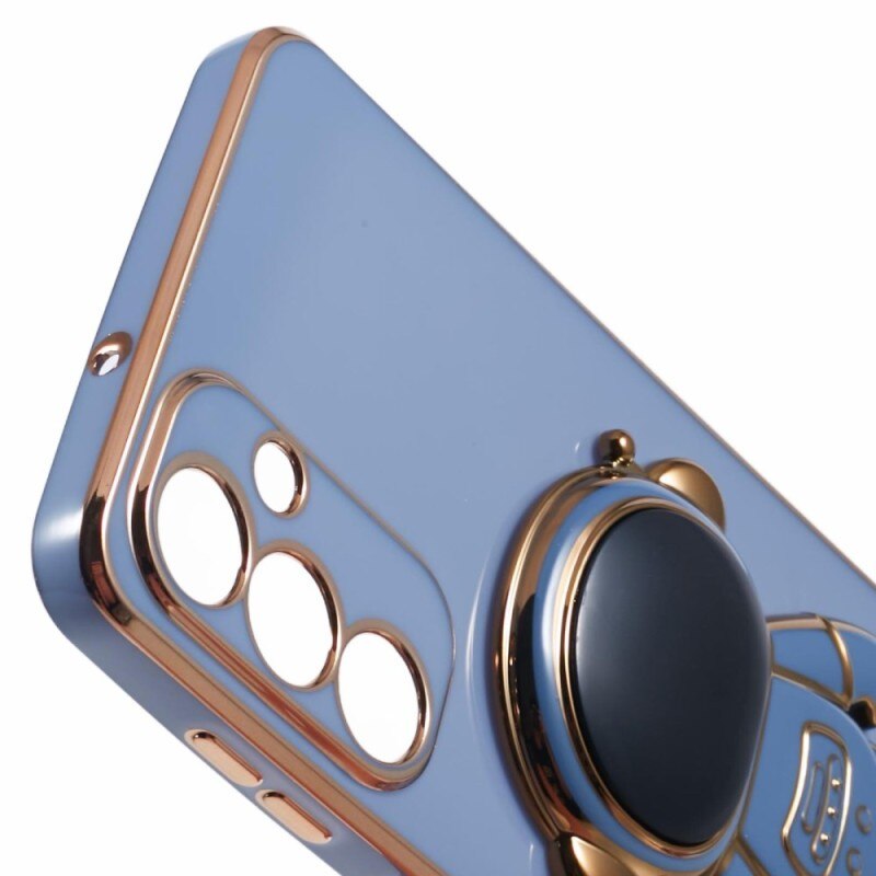 Husa Telefon 2in1, Flippy, Compatibila Samsung Galaxy S21 FE, Carcasa TPU cu Suport Inclus Tip Astronaut, Protectie Camere, Albastru