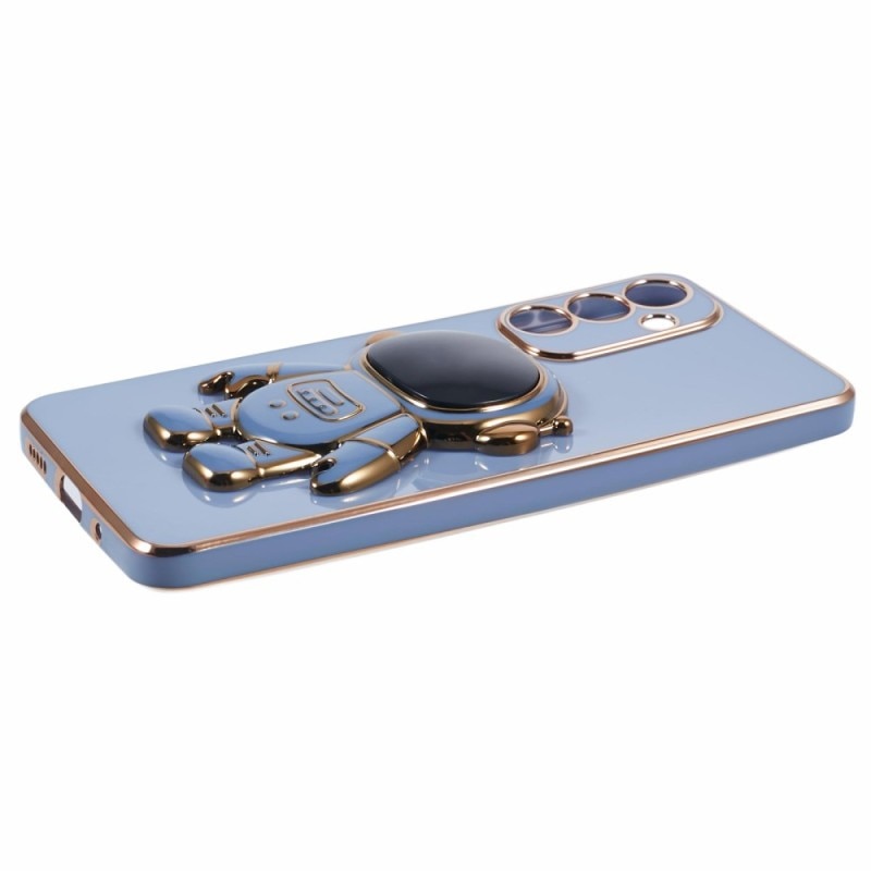 Husa Telefon 2in1, Flippy, Compatibila Samsung Galaxy S21 FE, Carcasa TPU cu Suport Inclus Tip Astronaut, Protectie Camere, Albastru