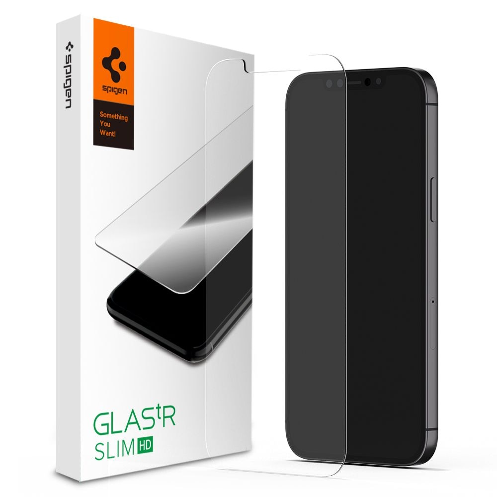 Folie sticla transparenta Case friendly Spigen GLAS.tR SLIM compatibila cu iPhone 12 Mini