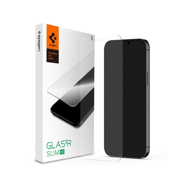 Folie sticla transparenta Case friendly Spigen GLAS.tR SLIM compatibila cu iPhone 12 Mini