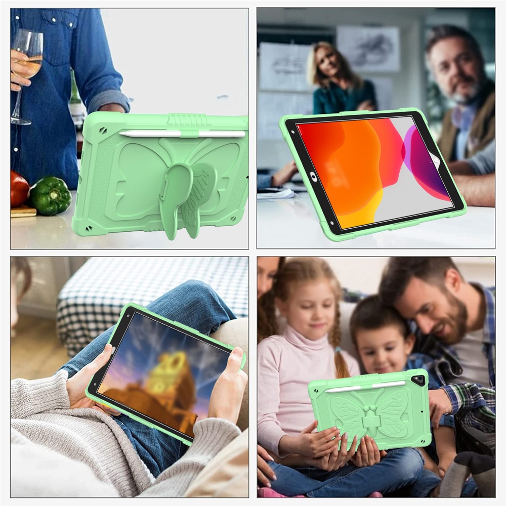 Husa tableta Rnemitery, suport creion, stand aripi fluture, pentru iPad 10.2 19/20/21