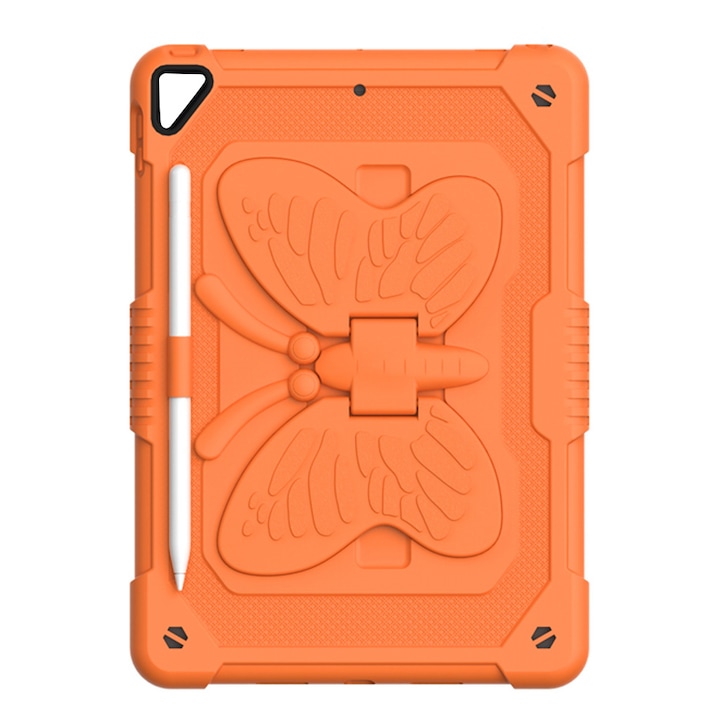 Husa tableta Rnemitery, suport creion, stand aripi fluture, pentru iPad 10.2 19/20/21