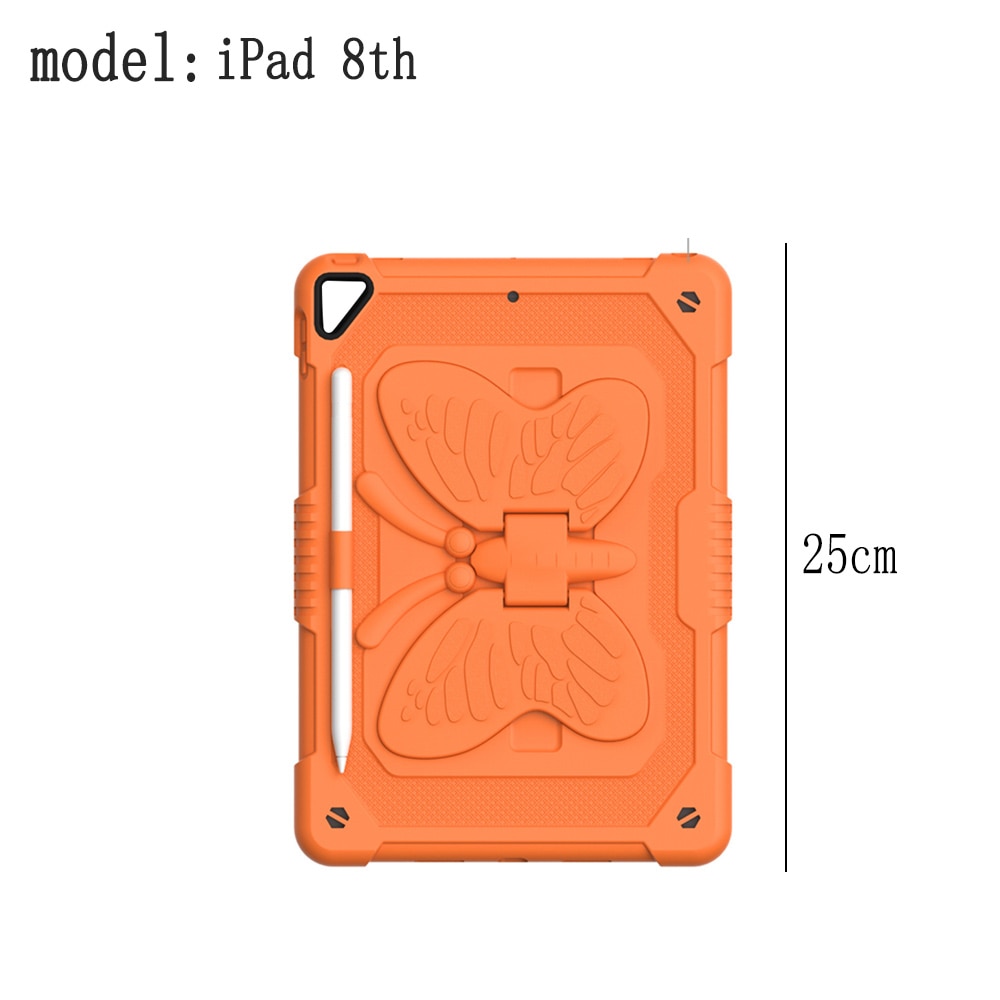 Husa tableta Rnemitery, suport creion, stand aripi fluture, pentru iPad 10.2 19/20/21
