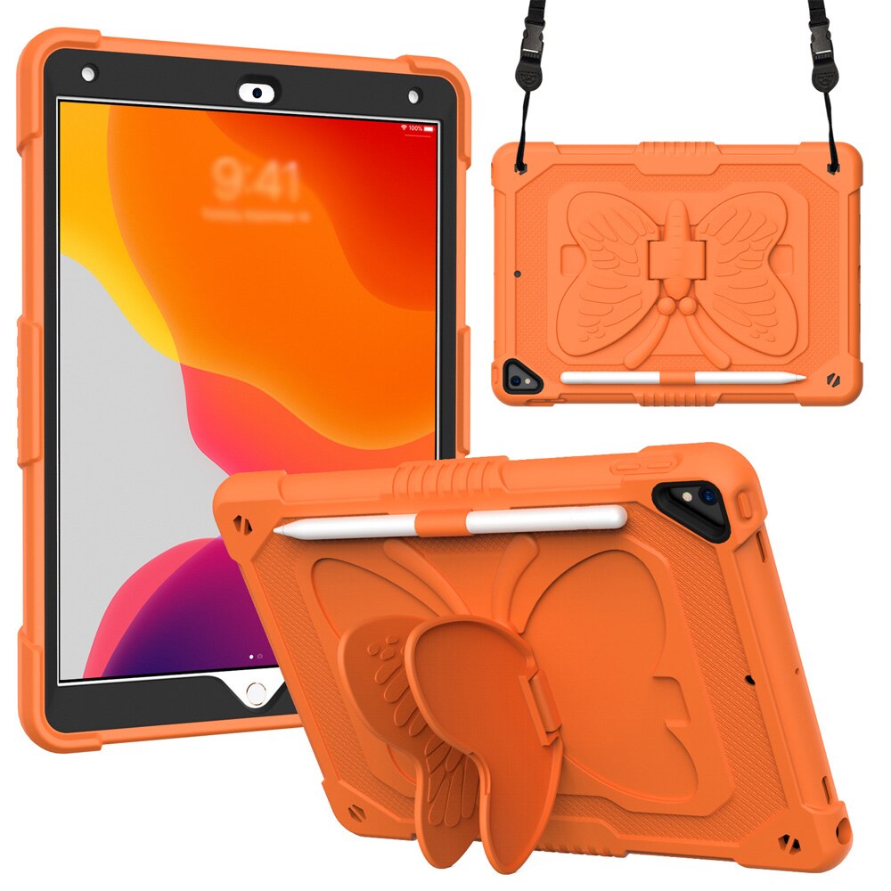 Husa tableta Rnemitery, suport creion, stand aripi fluture, pentru iPad 10.2 19/20/21
