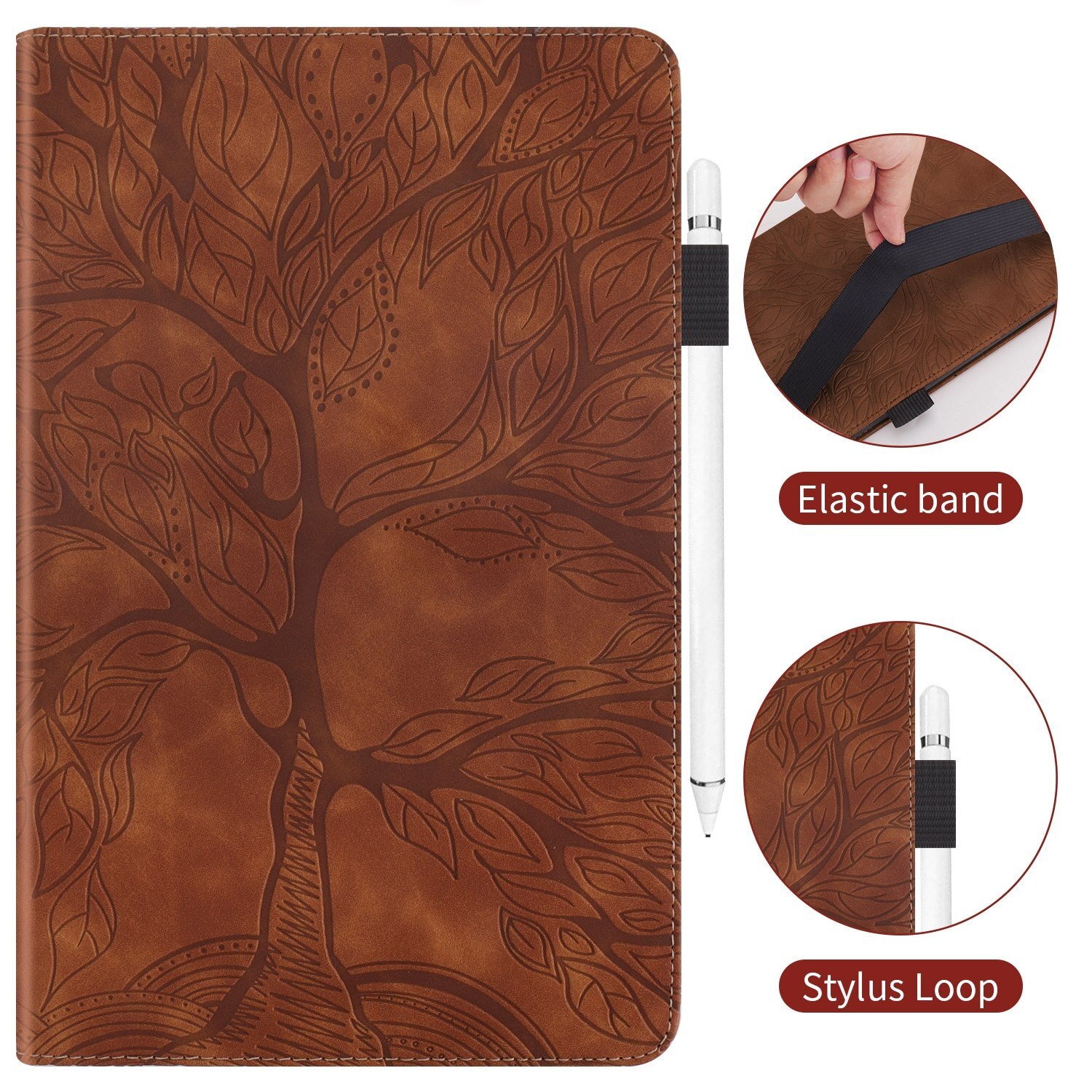 Husa tableta pentru Lenovo Tab P12 / Xiaoxin Pad Pro 12.7 2023, serie Life Tree din piele cu deschidere orizontala (maro)