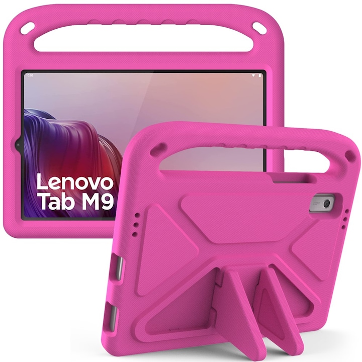 Husa tableta pentru copii, XGSM, Compatibil cu Lenovo Tab M9, Spuma EVA, Roz
