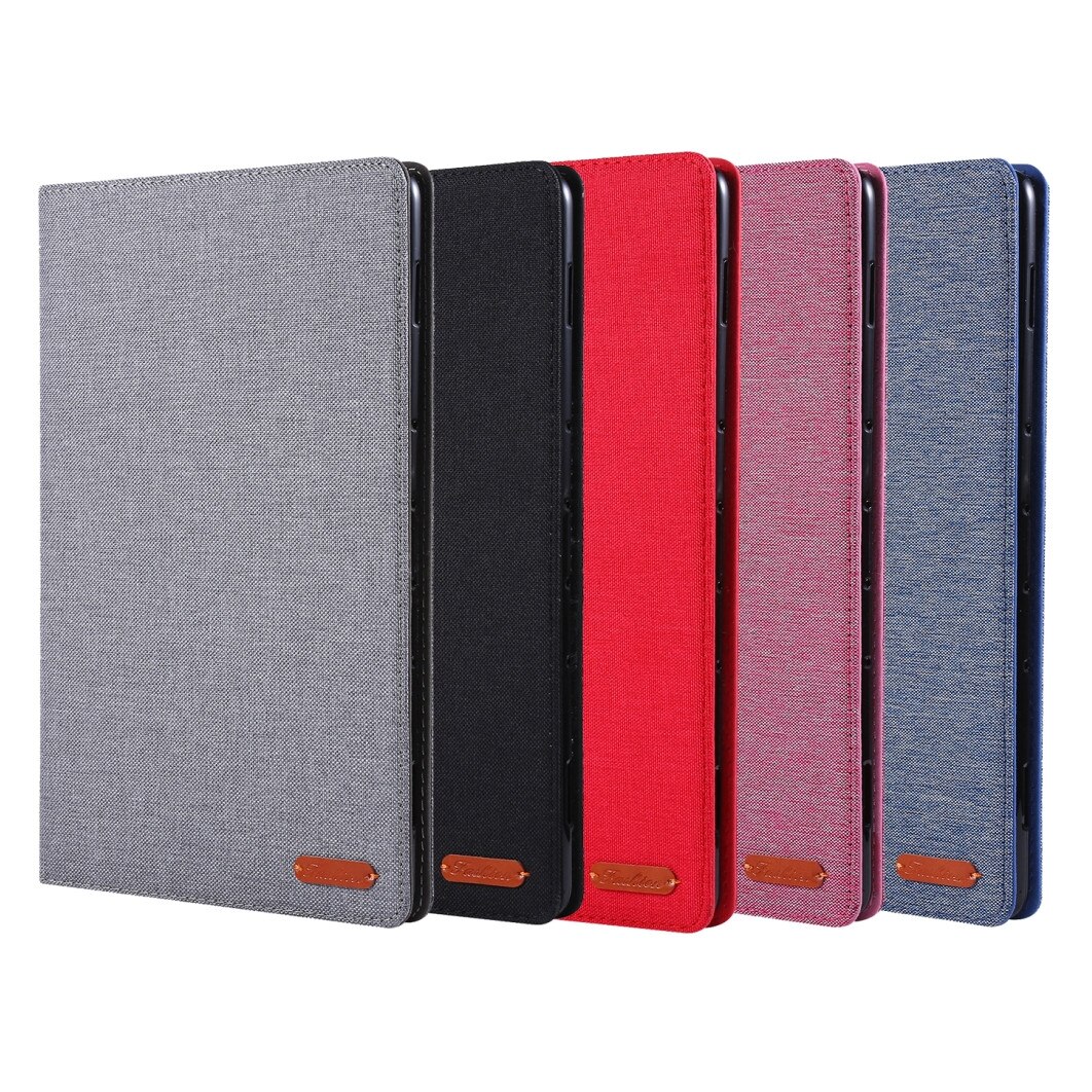 Husa tableta pentru Lenovo Tab P10 10.1, material textil TPU, design plan, protectie, acces porturi, rosu