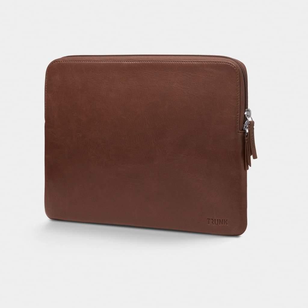 Husa laptop, Trunk, Piele, Compatibil cu MacBook, 13 inch, Maro