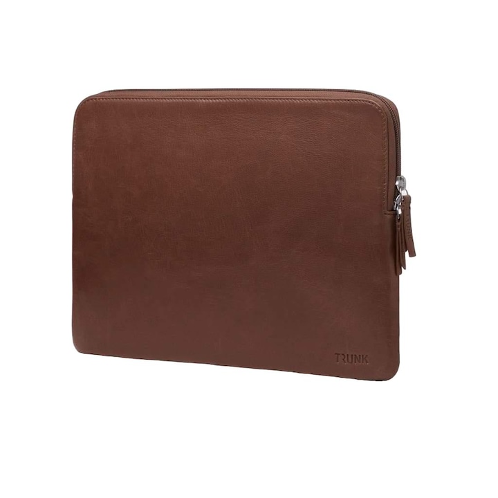 Husa laptop, Trunk, Piele, Compatibil cu MacBook, 13 inch, Maro