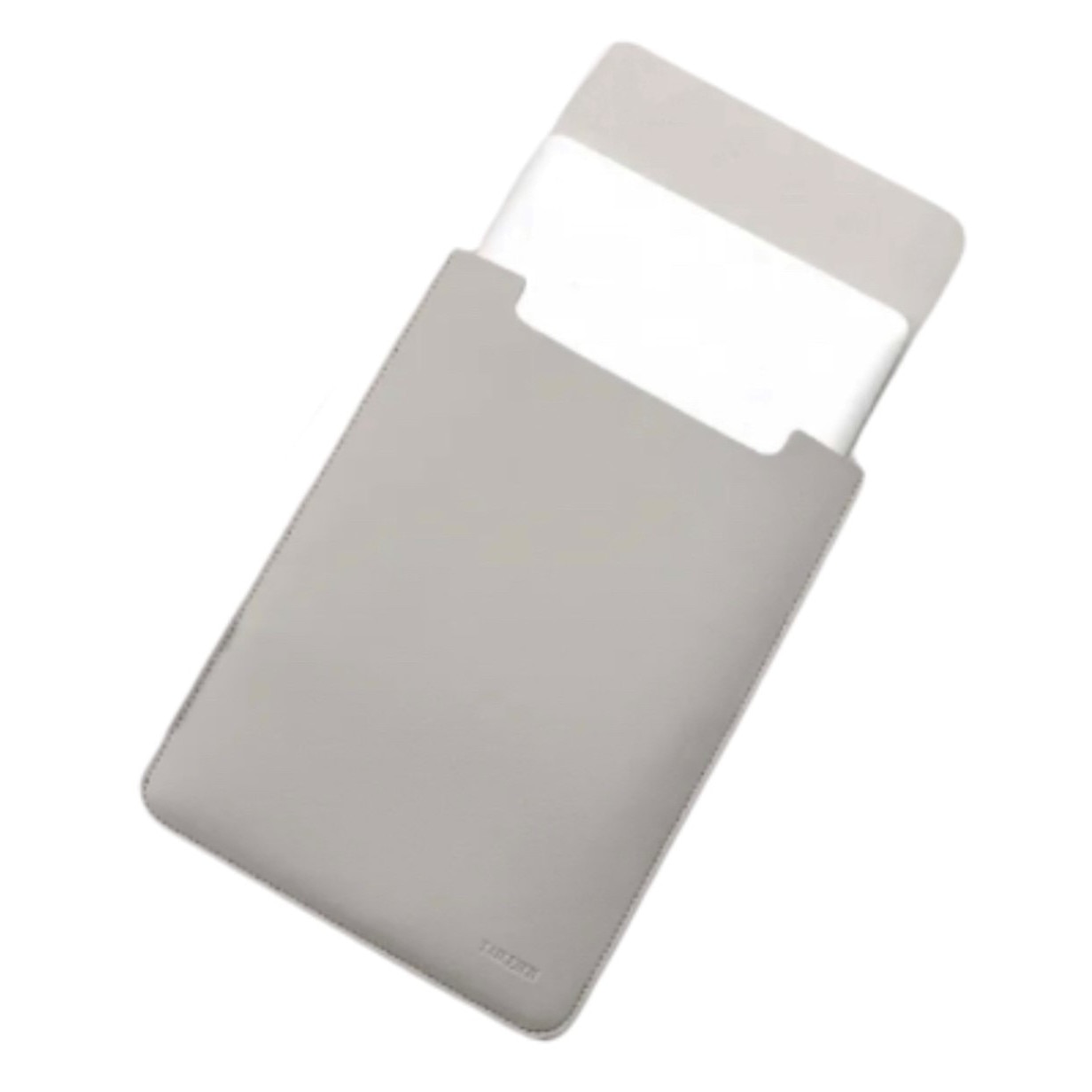 Mapa si mini geanta marca THD, protectie si transport laptop Apple Macbook Air (M2) 13.6 inch si Apple Macbook Air (M1) 13.3 inch, piele ecologica, gri