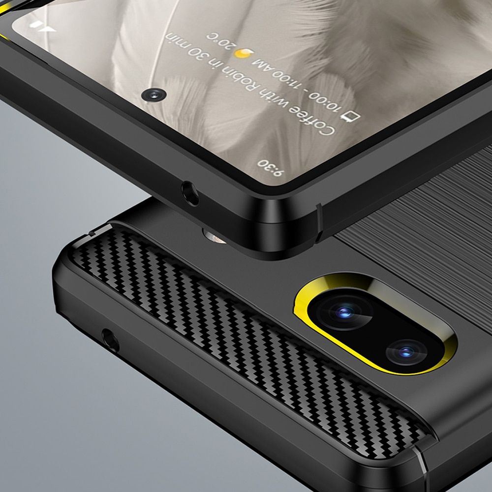 Husa telefon Carbon Silicone Google Pixel 7a Negru