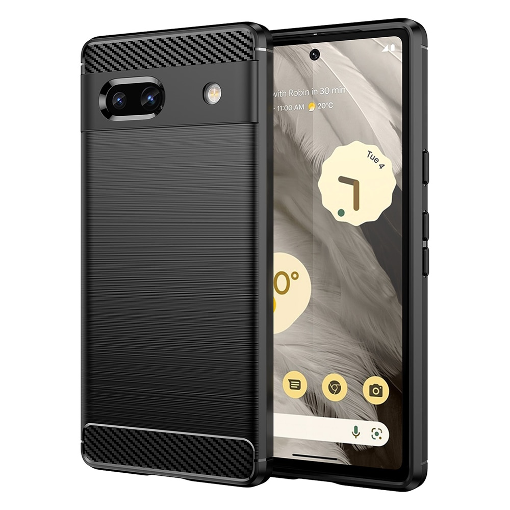 Husa telefon Carbon Silicone Google Pixel 7a Negru