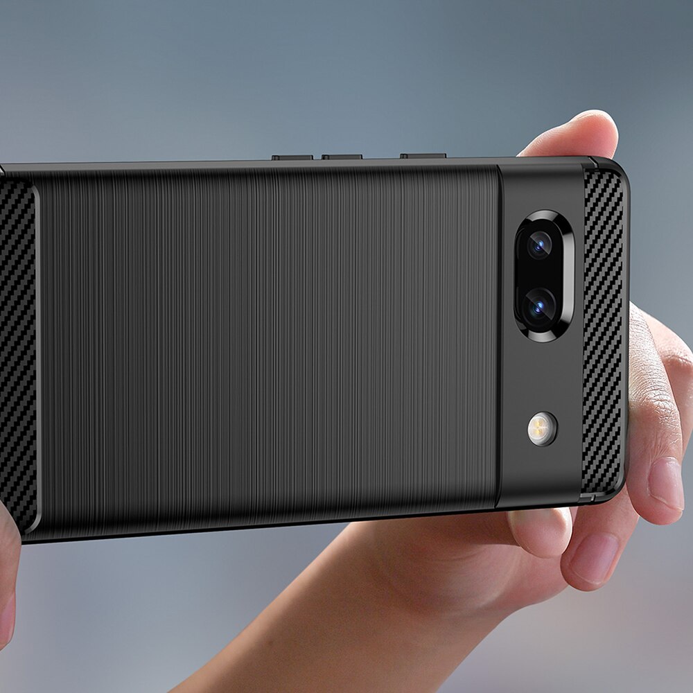 Husa telefon Carbon Silicone Google Pixel 7a Negru