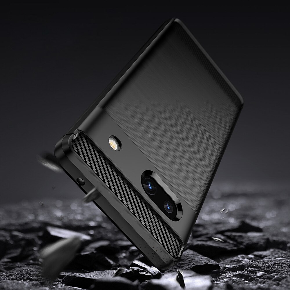 Husa telefon Carbon Silicone Google Pixel 7a Negru