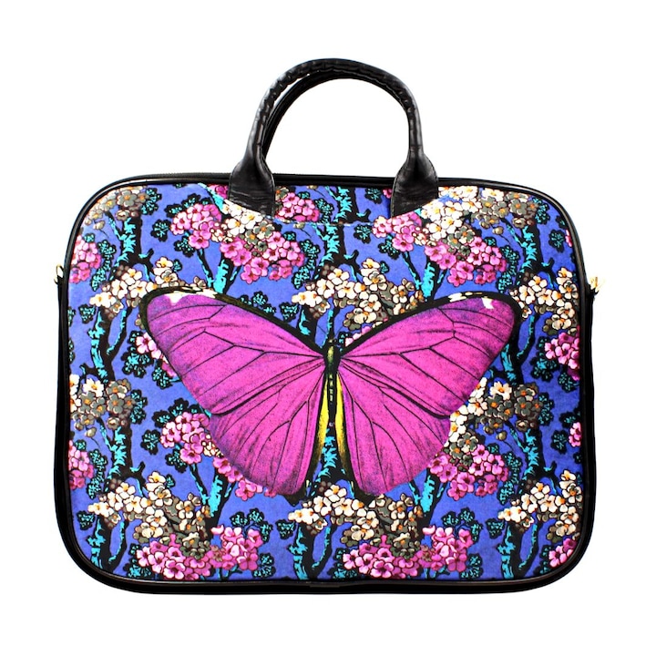 Geanta laptop din catifea BUTTERFLY 14"