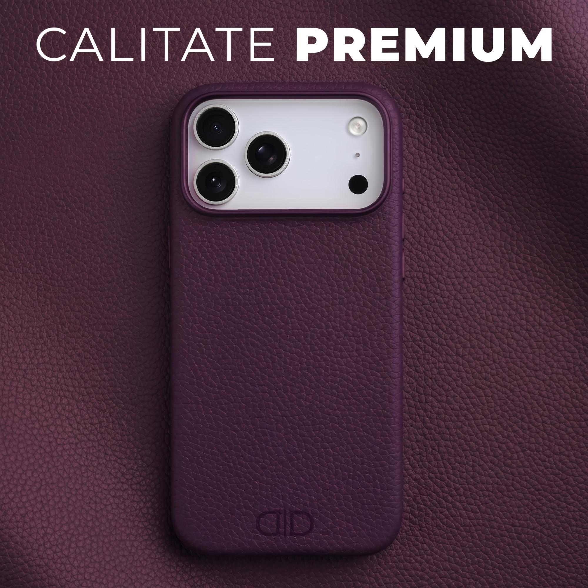 Husa Daden din piele naturală pentru iPhone 17 Pro, Magsafe, protecție Action Button, Mov, handmade