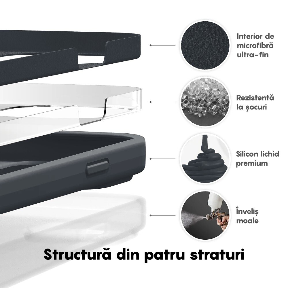 Husa CASEY STUDIOS™ compatibila cu iPhone 14 Pro Max, Soft Silicone Premium, Microfibra in Interior, Midnight Blue, de Protectie, Ultra Slim, pentru Incarcare Wireless, Margini Ridicate de Protectia Ecranului si a Camerelor