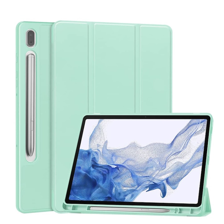 Husa pentru Samsung Galaxy Tab S9 Plus / S10 Plus / S9 FE Plus / S10 FE Plus - Techsuit Flex Trifold - Matcha Green