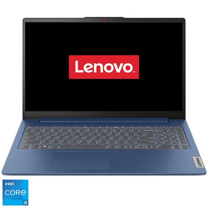 Laptop Lenovo IdeaPad Slim 3 15IAH8 cu procesor Intel® Core™ i5-12450H pana la 4.4 GHz, 15.6", Full HD, IPS, 16GB, 512GB SSD, Intel® UHD Graphics, No OS, Abyss Blue