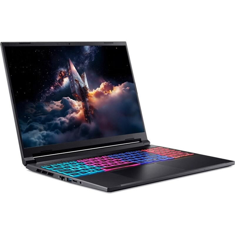 Laptop Acer Gaming 16'' Nitro V 16S AI ANV16S-41, WUXGA IPS 180Hz, Procesor AMD Ryzen™ 5 240 (16M Cache, up to 5.0 GHz), 16GB DDR5, 1TB SSD, GeForce RTX 5060 8GB, No OS, Obsidian Black