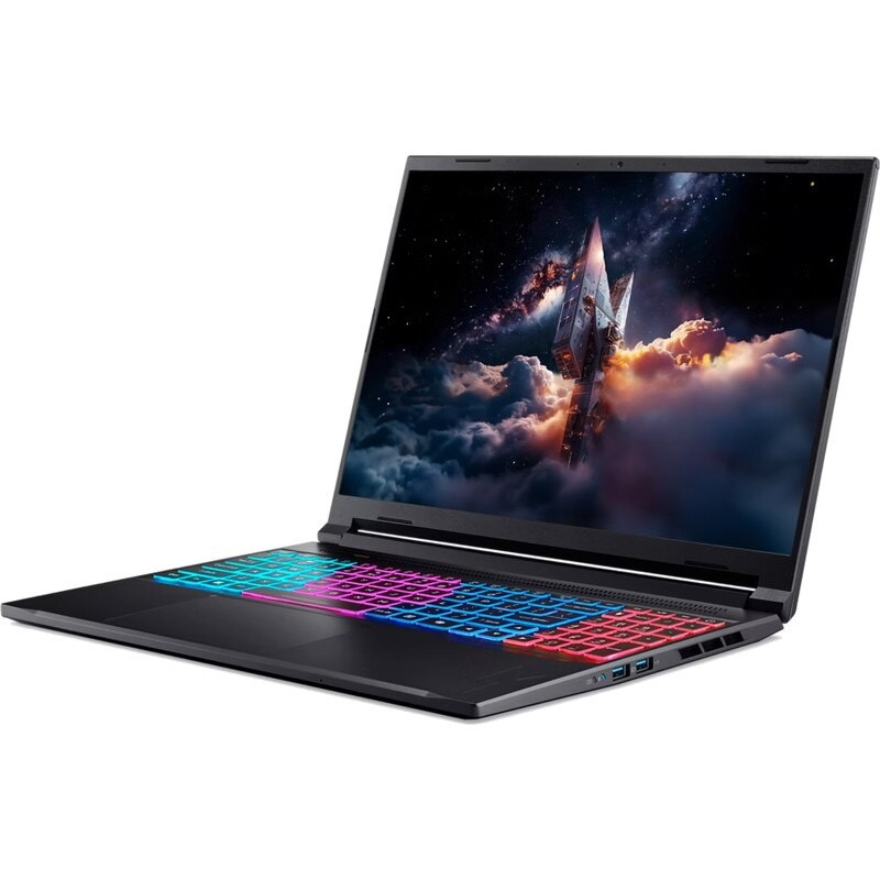Laptop Acer Gaming 16'' Nitro V 16S AI ANV16S-41, WUXGA IPS 180Hz, Procesor AMD Ryzen™ 5 240 (16M Cache, up to 5.0 GHz), 16GB DDR5, 1TB SSD, GeForce RTX 5060 8GB, No OS, Obsidian Black