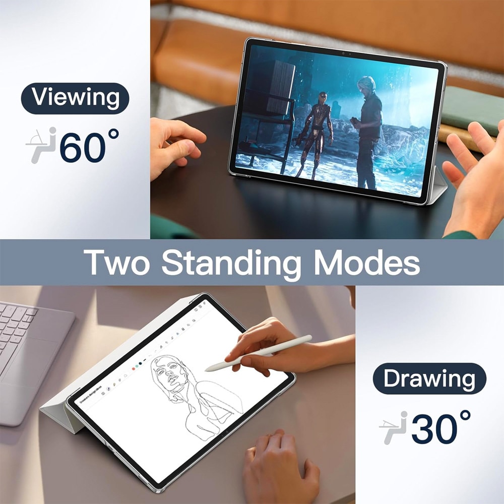 Husa Tableta FlexPro pentru Samsung Galaxy Tab S10 FE, Protectie Completa, Functie Stand, Suport Creion, Gri