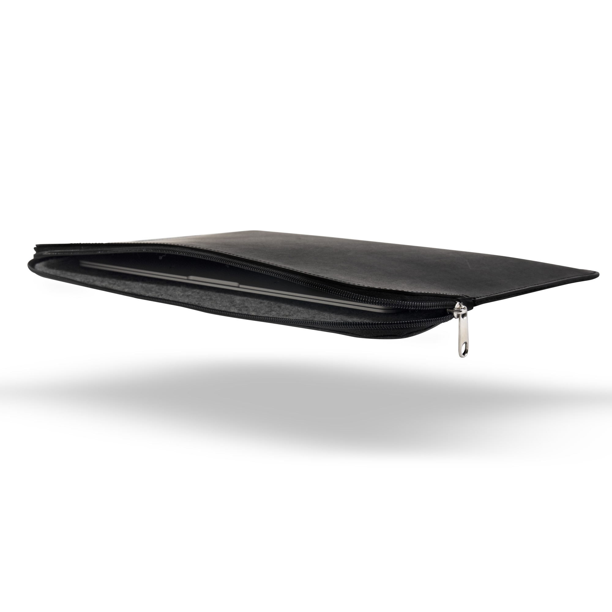 Husa de piele premium cu fermoar pentru MACBOOK AIR 15, culoare neagra