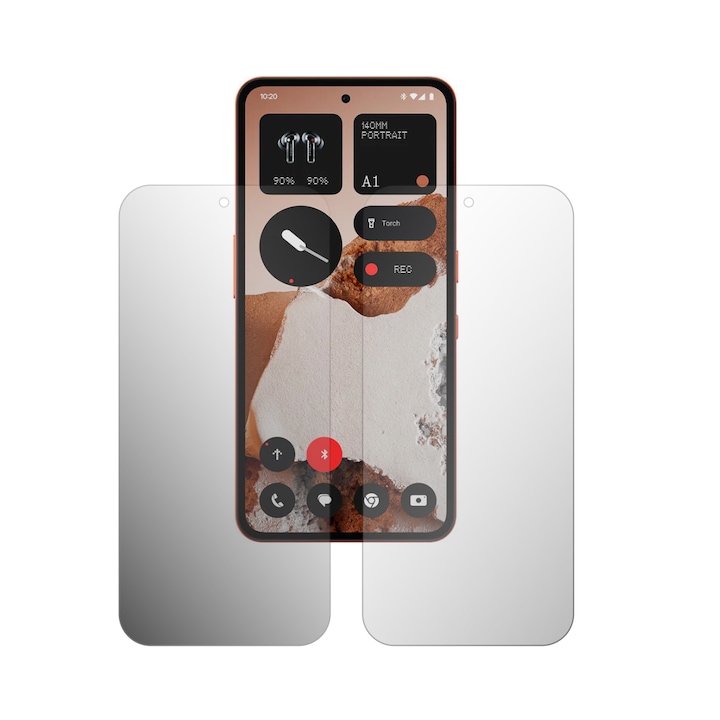 Set 2X Folie Protectie Ecran Folie24, pentru Nothing CMF Phone 2 Pro, 1X Ultra-Clear + 1X Mata, Acoperire Totala Full-Display, Adezive, Flexibile cu Auto Regenerare