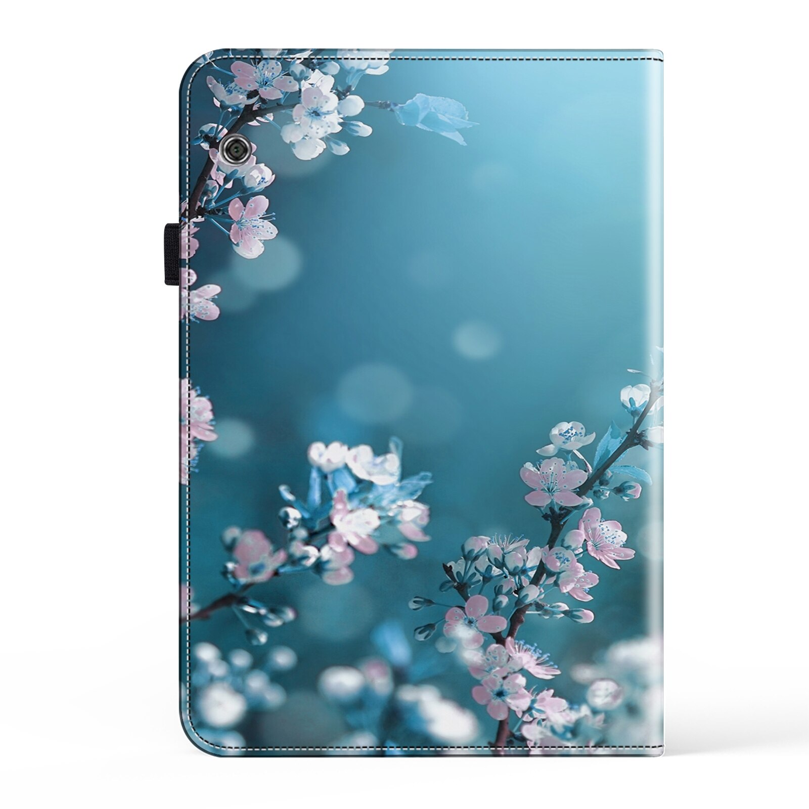 Husa tableta pentru Huawei MediaPad T5 10.1, piele texturata cu design pictat, cu suport, inchidere magnetica, protectie anti-zgarieturi, compatibila cu tabletele 10.1 inch, Pruna Bossom