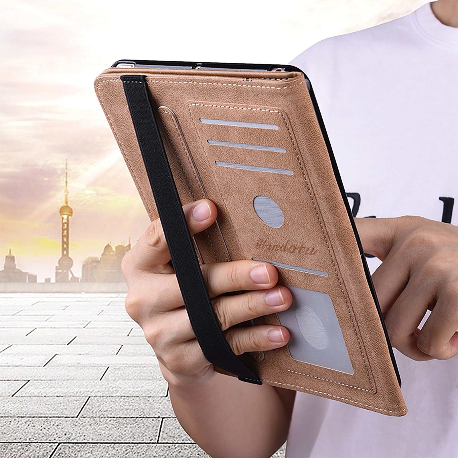 Husa tableta pentru Huawei MediaPad T5 10.1, piele texturata cu design pictat, cu suport, inchidere magnetica, protectie anti-zgarieturi, compatibila cu tabletele 10.1 inch, Pruna Bossom