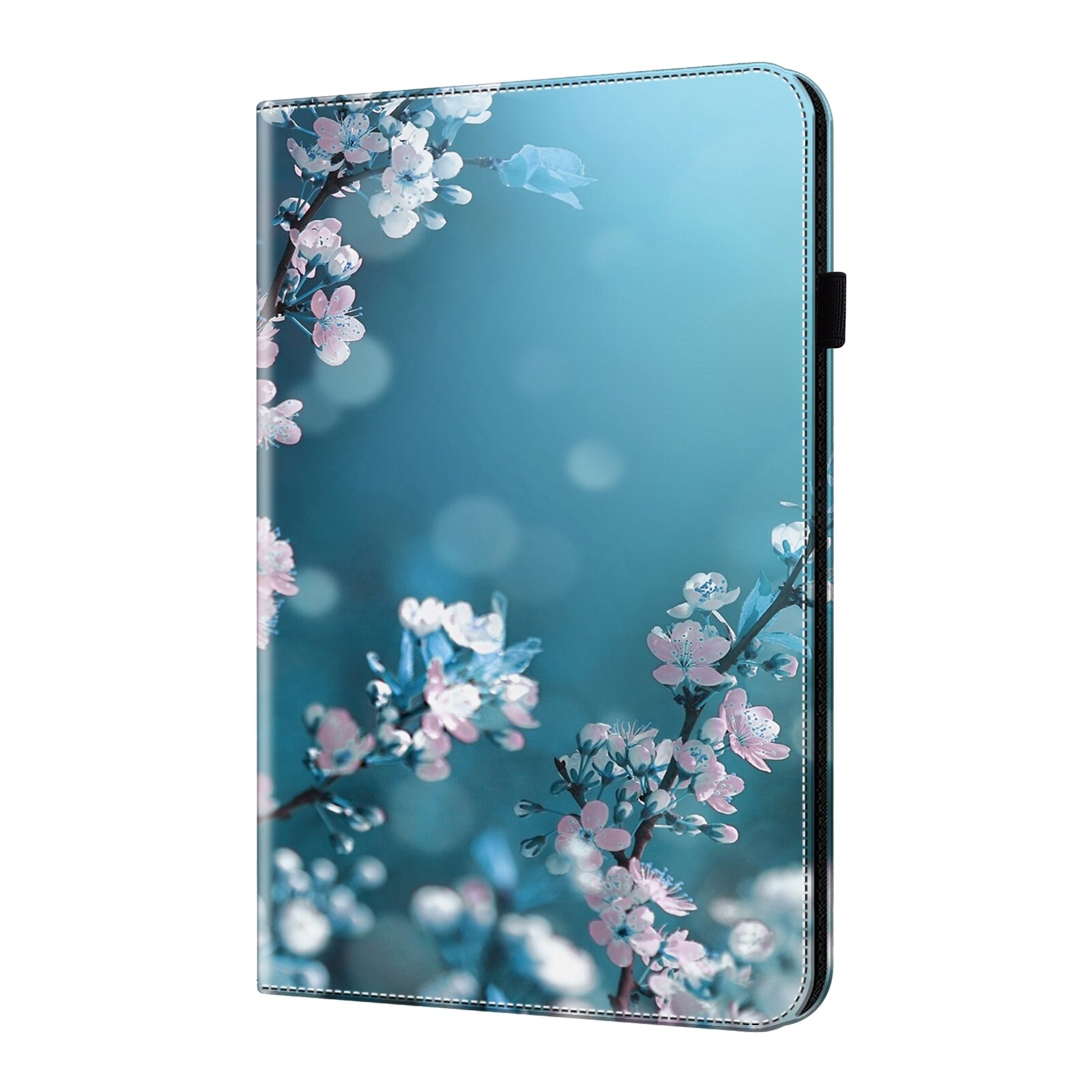 Husa tableta pentru Huawei MediaPad T5 10.1, piele texturata cu design pictat, cu suport, inchidere magnetica, protectie anti-zgarieturi, compatibila cu tabletele 10.1 inch, Pruna Bossom