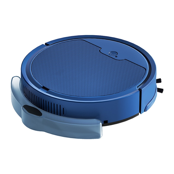 Aspirator robotizat, Aiorber, compatibil cu Wi-Fi, baterie de 3000 mAh, cos de gunoi etans de 510 ml, capabil sa aspire, sa mature si sa sterge, incarcare automata, controlat prin aplicatie, albastru