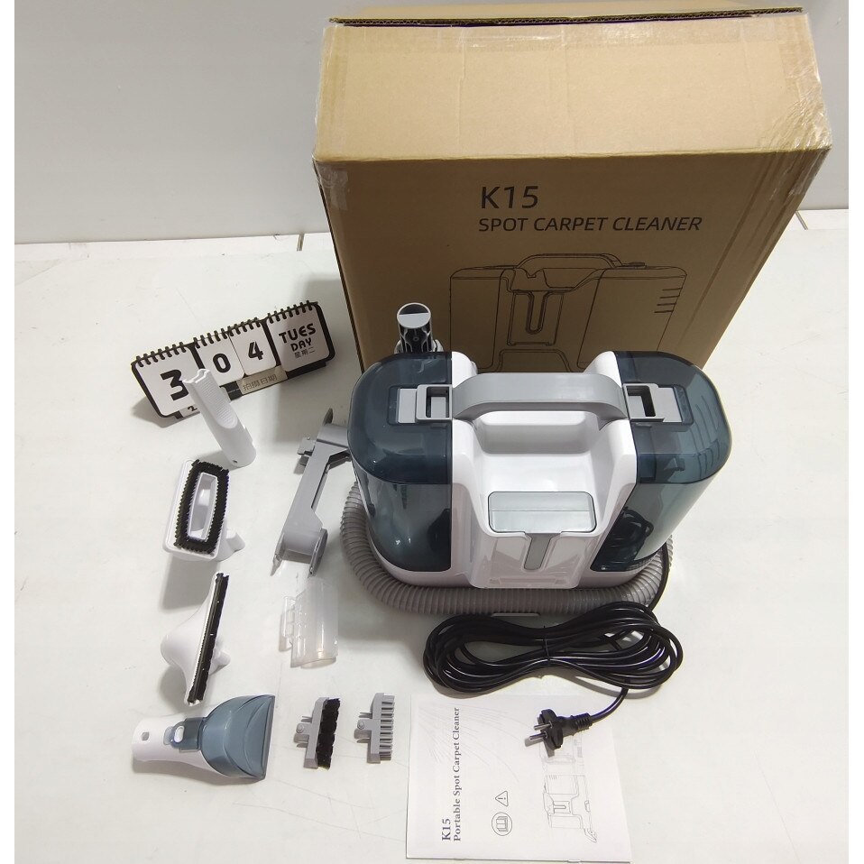Aspirator pentru curatarea tapiteriei si covoarelor, 6 perii, 450W, 1,2m furtun, 1,8l apa curata, 0,6l apa murdara