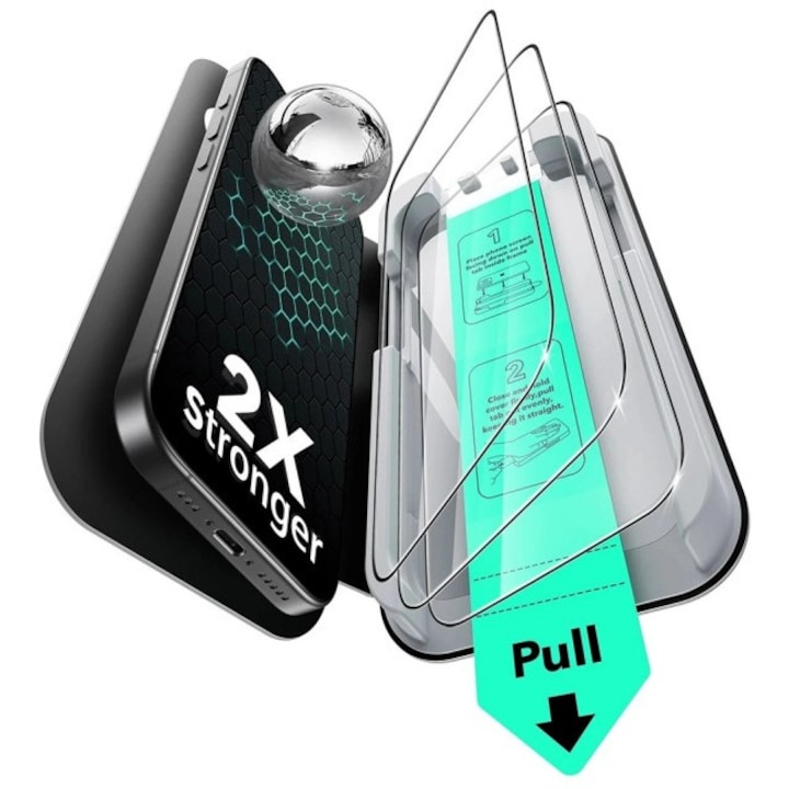 Pachet 3 x Folie Sticla Securizata UltraFit Compatibila Cu iPhone 17 Pro Max, Aplicator Inclus, Montaj Usor, Transparenta