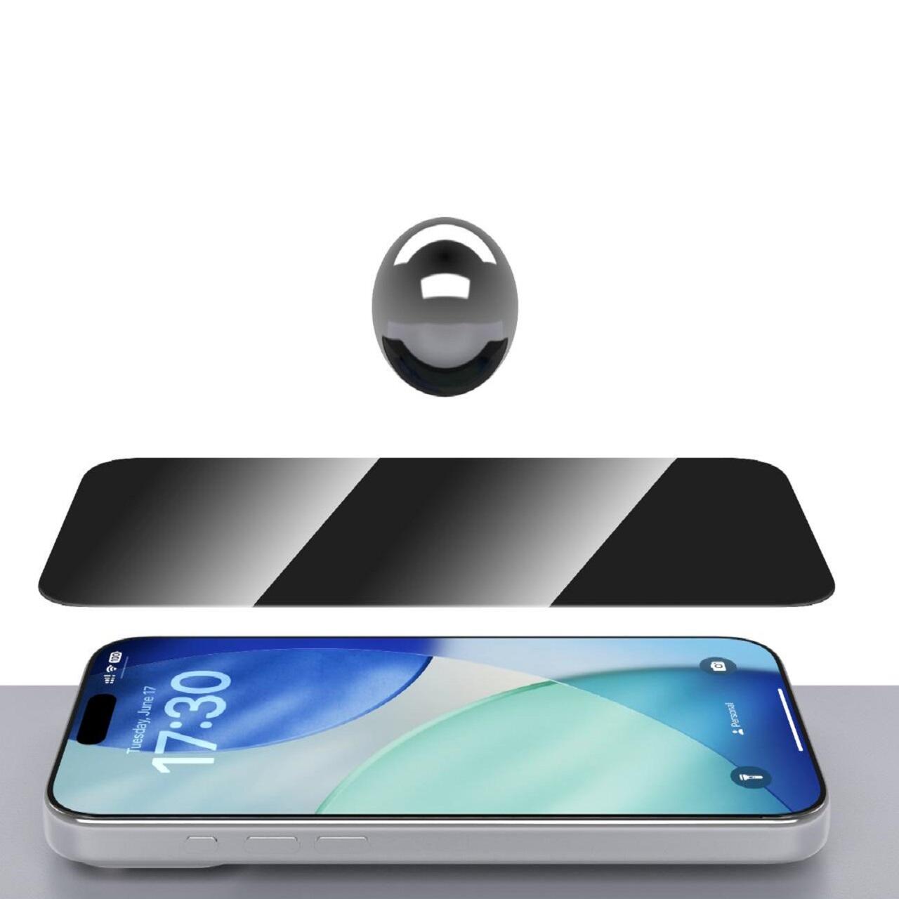 Folie Sticla Privacy premium cu aplicator inclus Devia Van Series, Full Screen, compatibila cu iPhone 17 Pro
