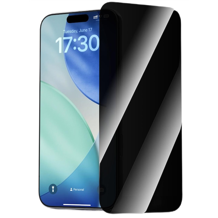 Folie Sticla Privacy premium cu aplicator inclus Devia Van Series, Full Screen, compatibila cu iPhone 17 Pro
