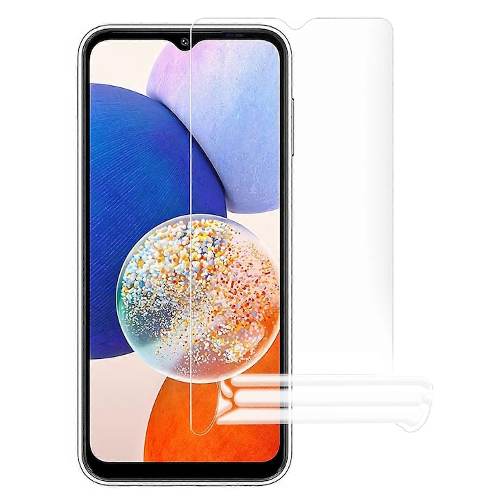Folie de protectie ecran compatibila cu Samsung Galaxy A16 din silicon, TPU, Perfect fit, acopera tot ecranul, transparenta, ISAG