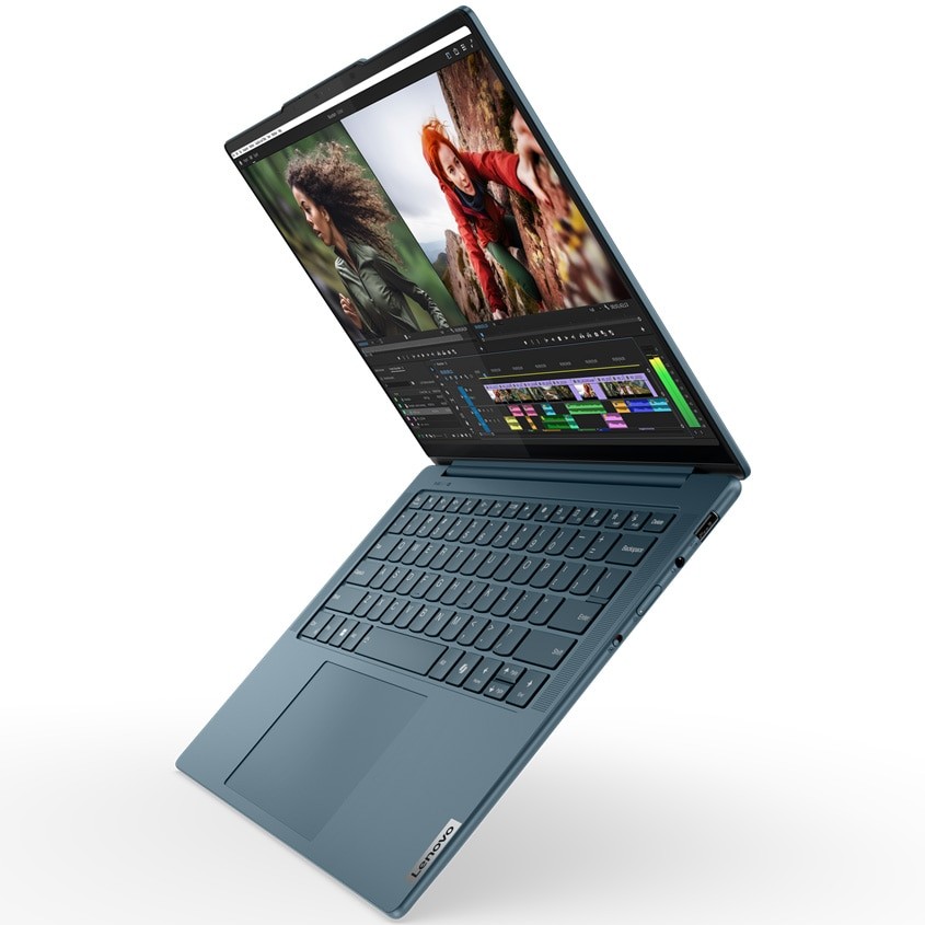 Laptop Lenovo Yoga Pro 7 14AHP9 cu procesor AMD Ryzen™ 7 8845HS pana la 5.1GHz, 14.5", 3K, IPS, 120Hz, 16GB LPDDR5x, 1TB SSD, AMD Radeon™ 780M Graphics, No OS, Tidal Teal, 3y on-site, Premium Care