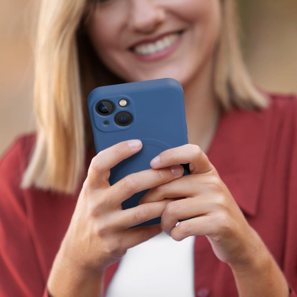 Husa Compatibila cu Apple iPhone 12 iberry Silicone MSafe Albastru