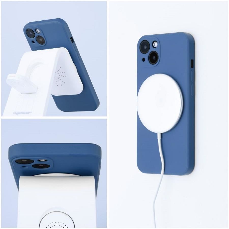 Husa Compatibila cu Apple iPhone 12 iberry Silicone MSafe Albastru