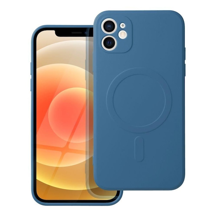 Husa Compatibila cu Apple iPhone 12 iberry Silicone MSafe Albastru