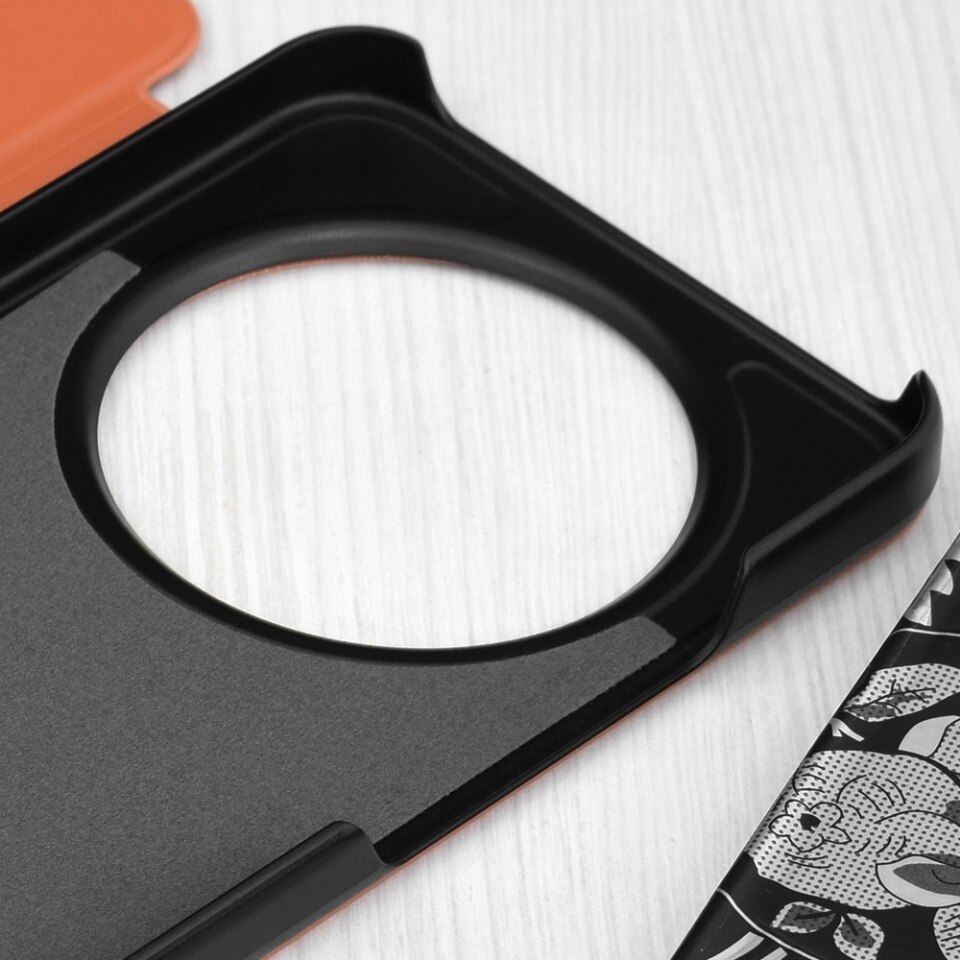 Husa pentru Honor Magic8 Lite, SKYDDAR INNOVATION, eFold, tip carte, set cu sticker, Portocaliu