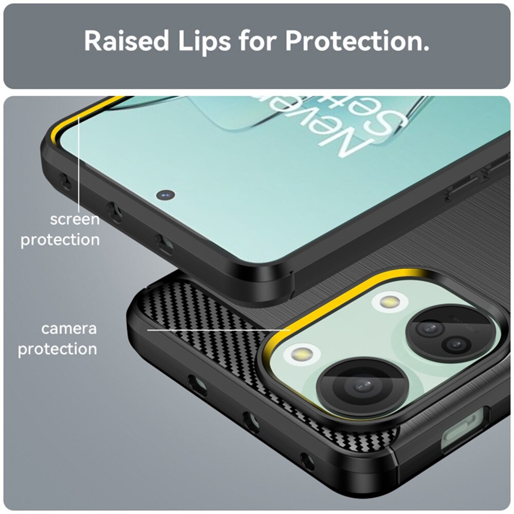 Husa pentru OnePlus Nord 3 - Techsuit Carbon Silicone - Black
