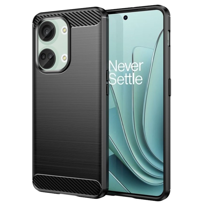 Husa pentru OnePlus Nord 3 - Techsuit Carbon Silicone - Black