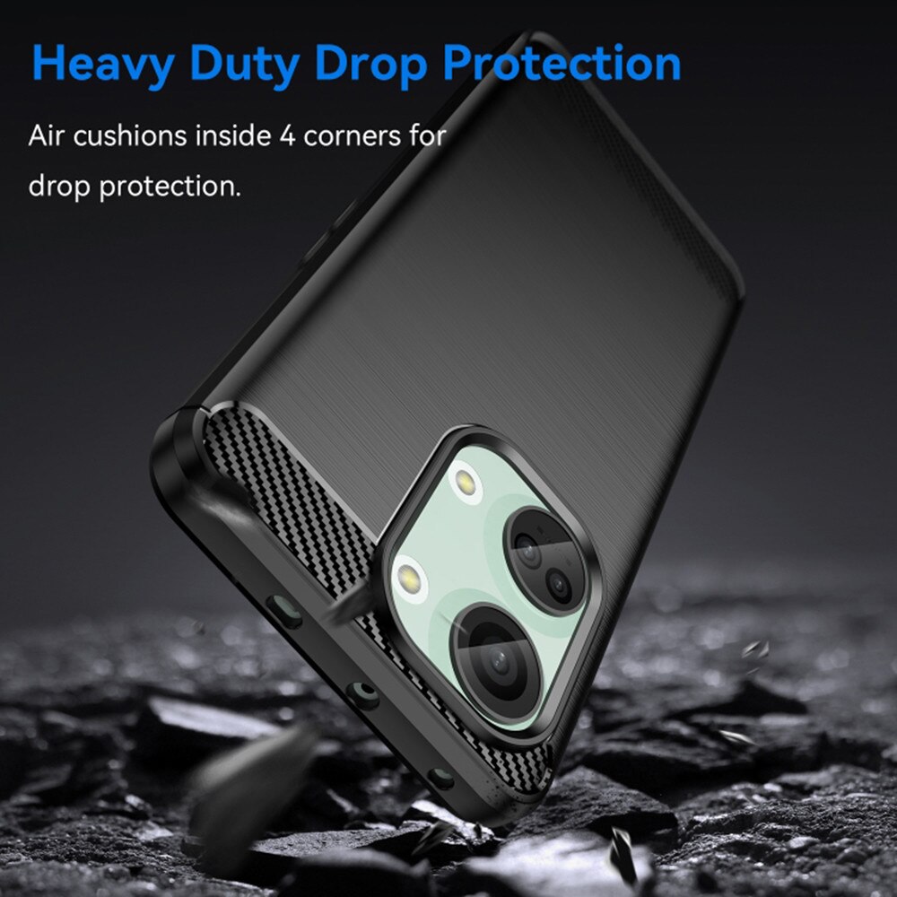 Husa pentru OnePlus Nord 3 - Techsuit Carbon Silicone - Black