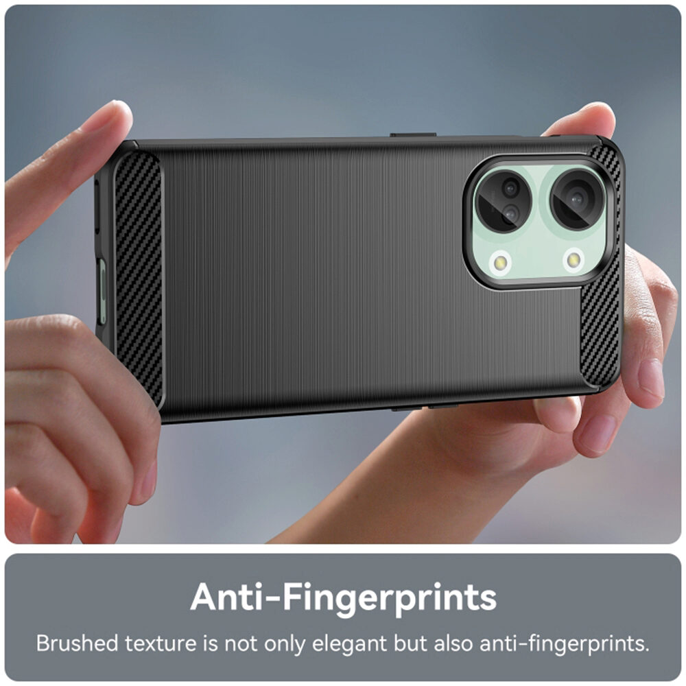Husa pentru OnePlus Nord 3 - Techsuit Carbon Silicone - Black